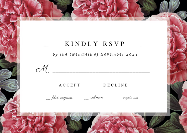 Tree Peony - Wedding Invitation Template (Free) | Greetings Island