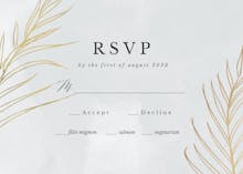 Tropical gold palms - rsvp card