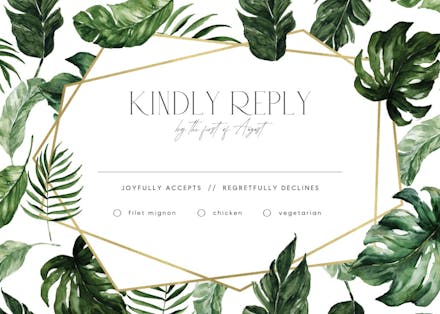 Tropical leaves - rsvp card