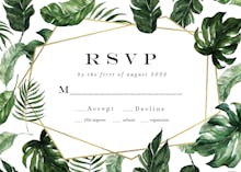 Tropical leaves - rsvp card