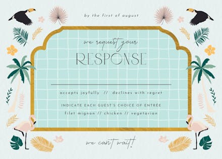 Tropical vibe - rsvp card