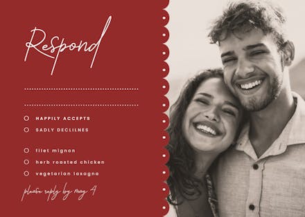 Two to one - rsvp card