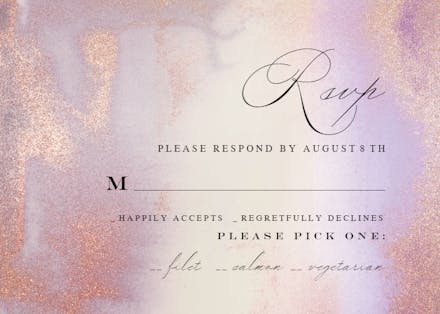 Violet Glitter - RSVP card