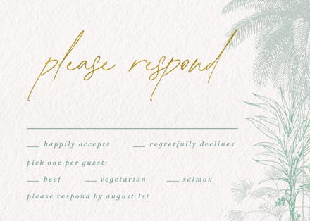 Bermuda dreams - rsvp card