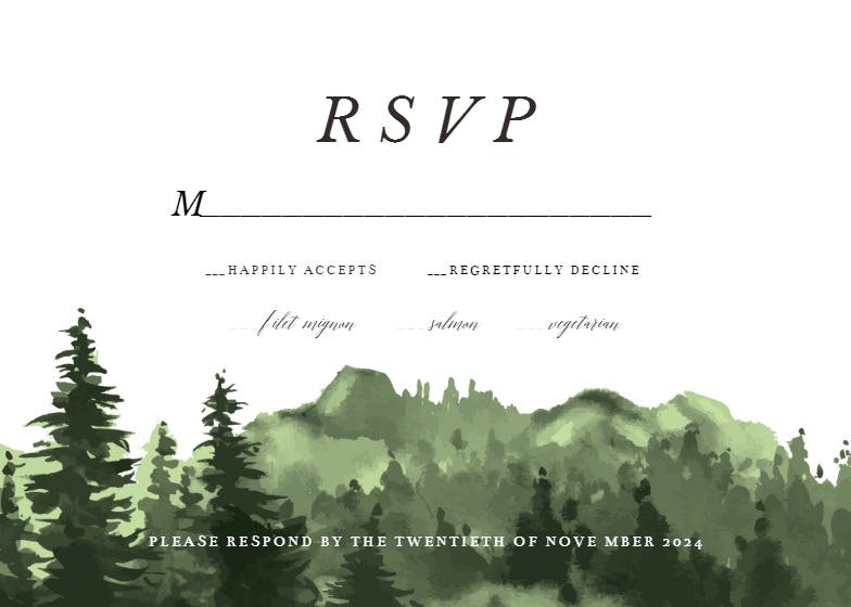 Watercolor outdoors - rsvp card