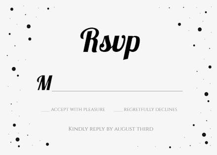 Wedding fonts - rsvp card