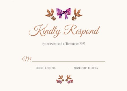 Wedding invitation - rsvp card