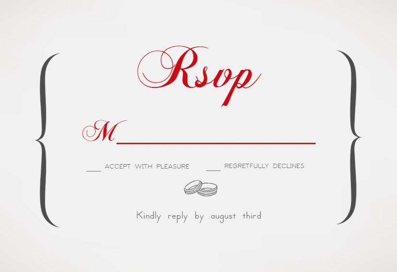Wedding rings - rsvp card