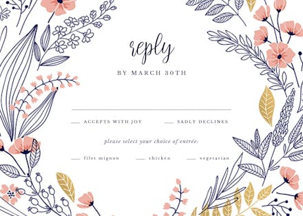 Wedding wreath - rsvp card