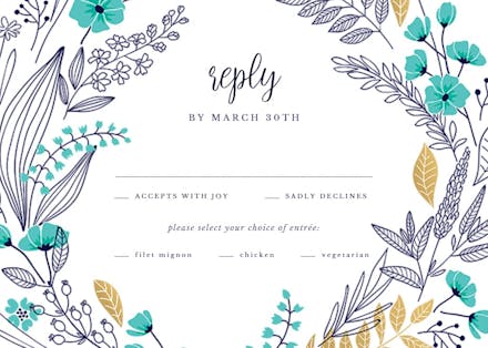 Wedding wreath - rsvp card