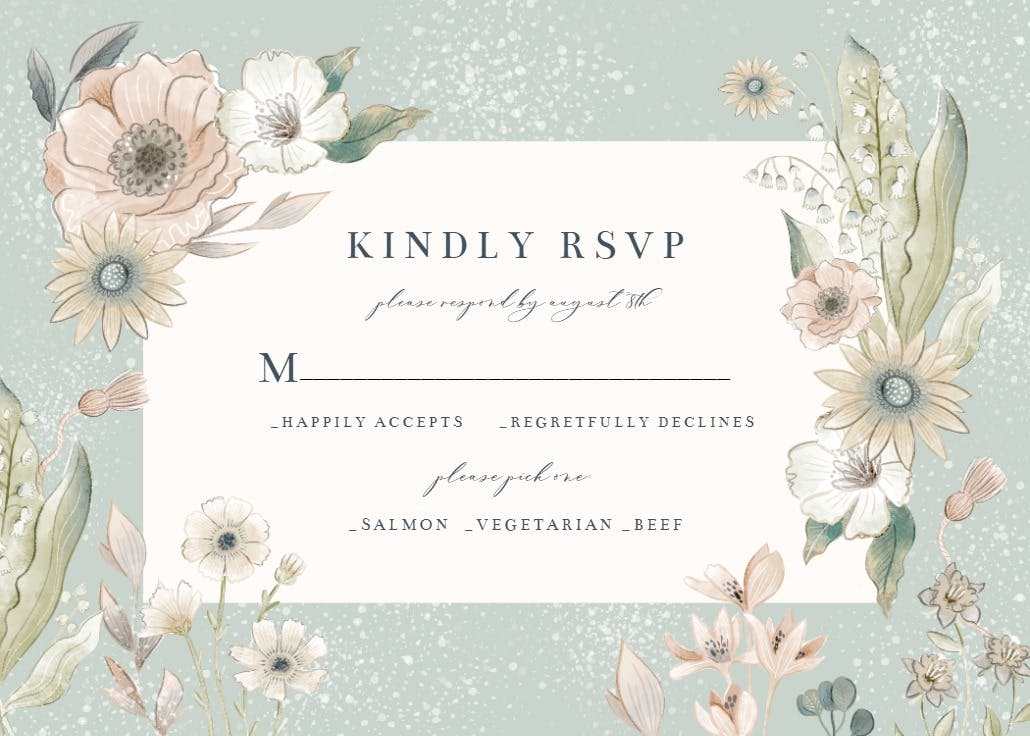 Whimsical blush - rsvp card