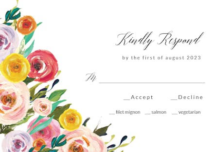 Bouquet Of Flowers - Rsvp Card Template (free) 