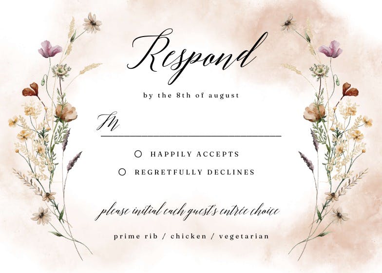 Whispered beauty -  tarjeta de confirmación de asistencia a eventos
