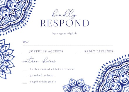 White and blue - rsvp card