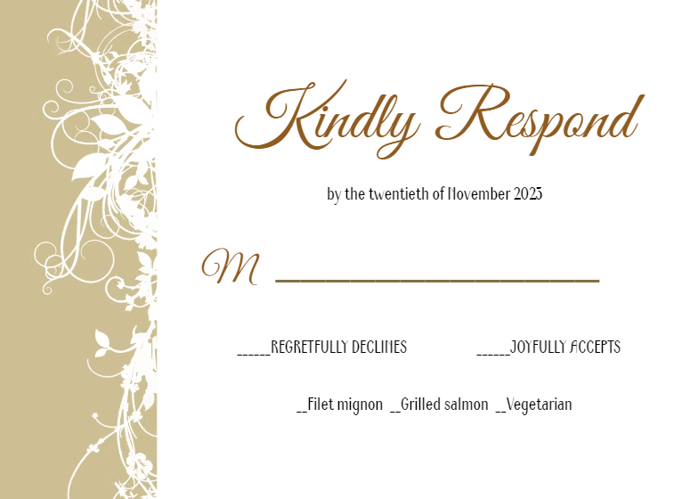 White Floral - RSVP Card Template (Free) | Greetings Island