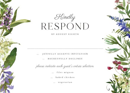 Wild flowers - rsvp card