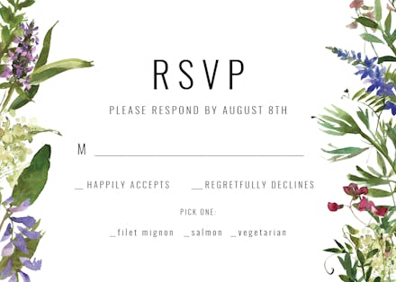 Wild Flowers - RSVP Card Template (Free) | Greetings Island