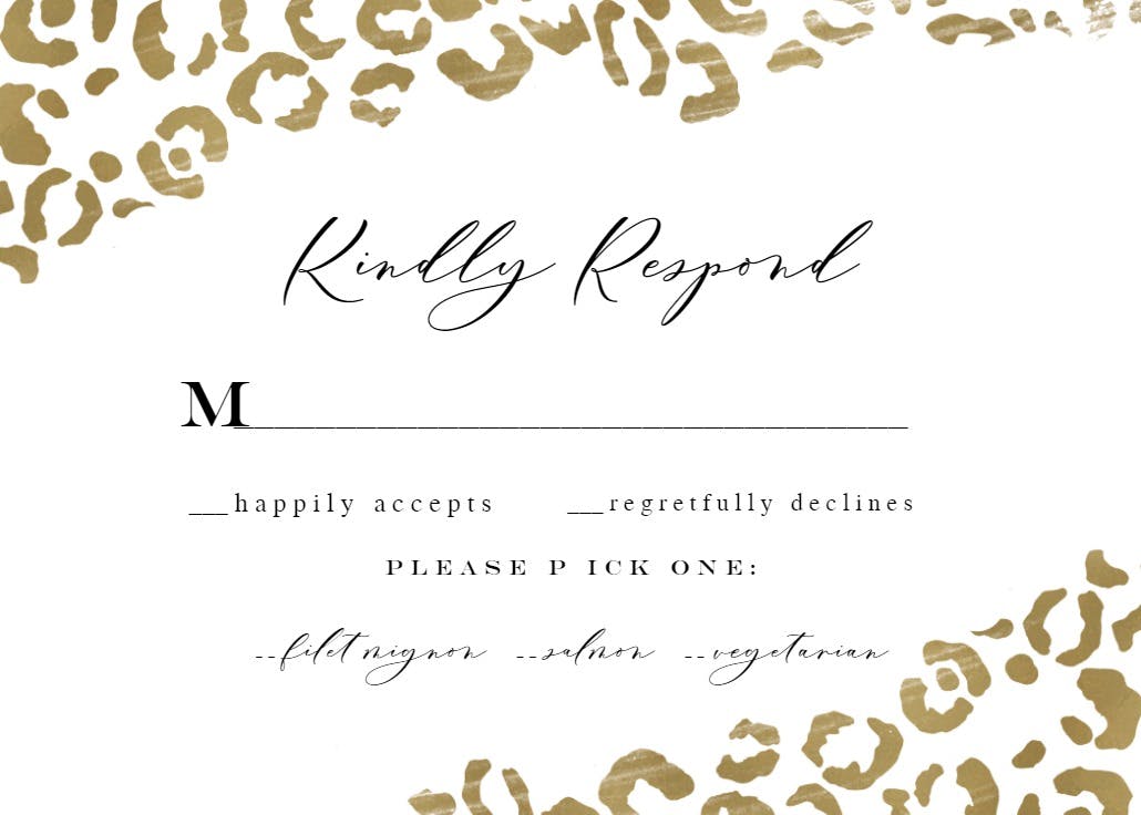 Wild leopard - rsvp card