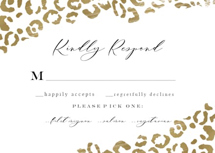Wild leopard - rsvp card