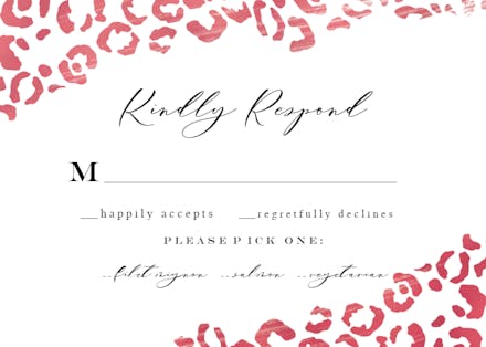 Wild leopard - rsvp card