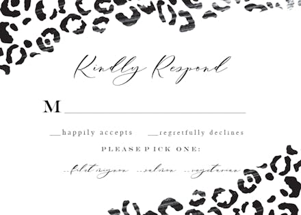 Wild leopard - rsvp card