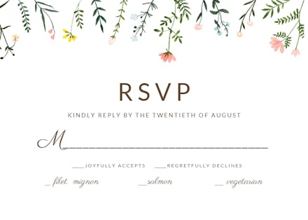 Wildflower Watercolor Border Rsvp Card Template Free Greetings Island