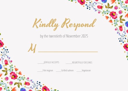 Wind of flowers - rsvp card