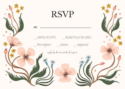 Wonderland Floral By Meghann Rader - RSVP card