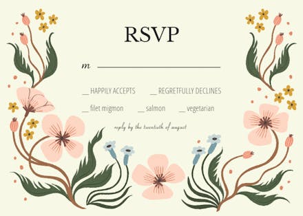 Wonderland Floral By Meghann Rader - RSVP Card Template (Free ...