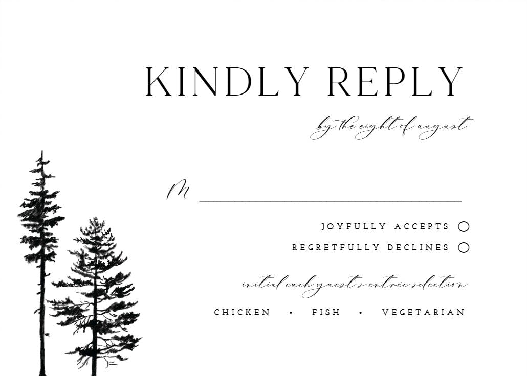 Woods - rsvp card