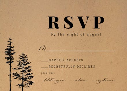 Woods - rsvp card