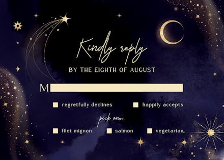 Written in the stars - rsvp card
