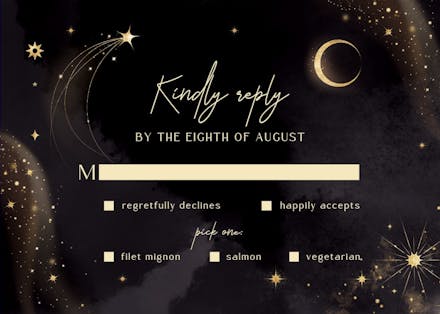 Written in the stars - rsvp card