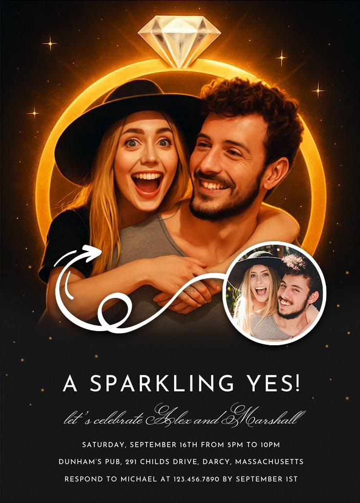 Big engagement -  invitación para fiesta de compromiso