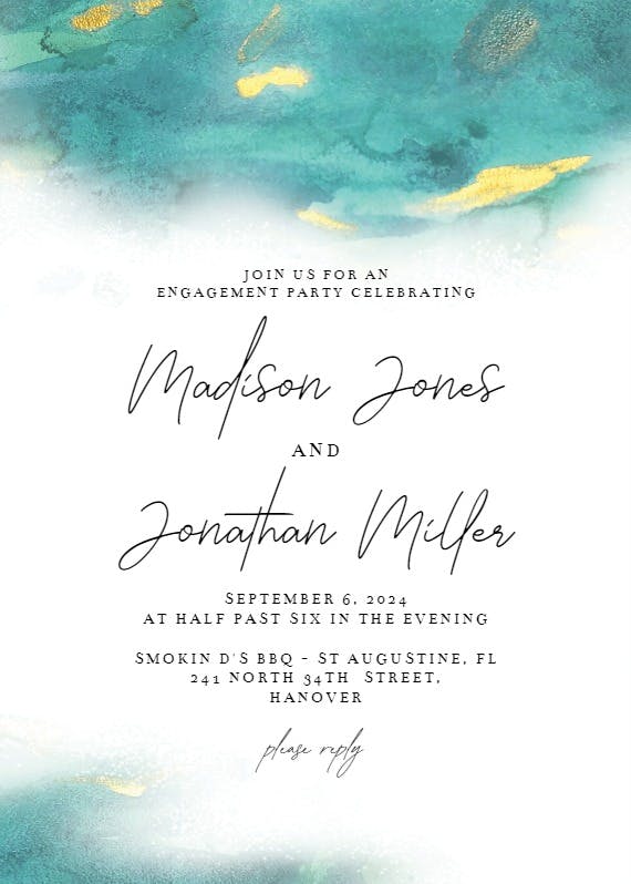 Abstract watercolor - engagement party invitation