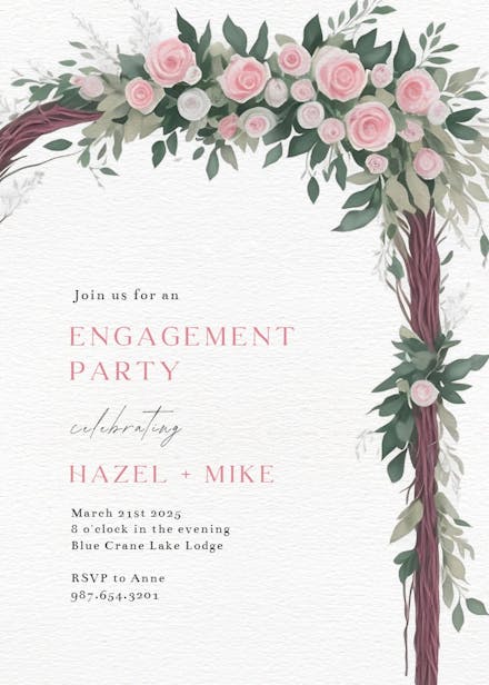 Adorned arch - engagement party invitation