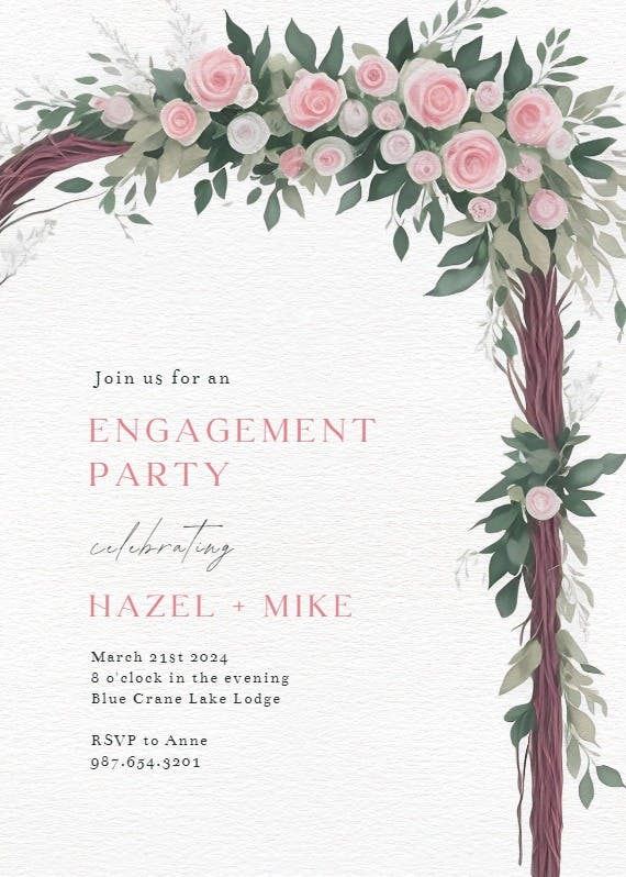 Adorned arch - engagement party invitation