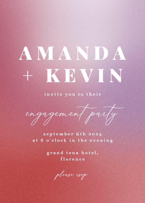 Aesthetic Gradient - Engagement Party Invitation Template (Free ...