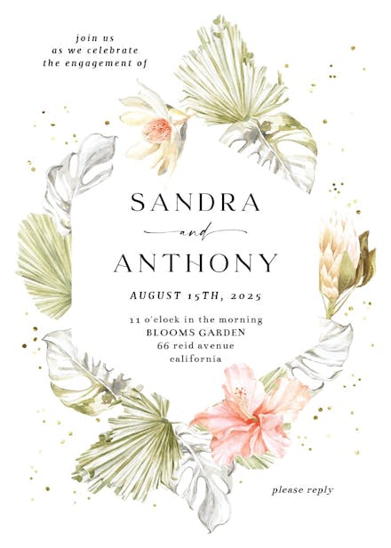 African nature frame -  invitación para fiesta de compromiso