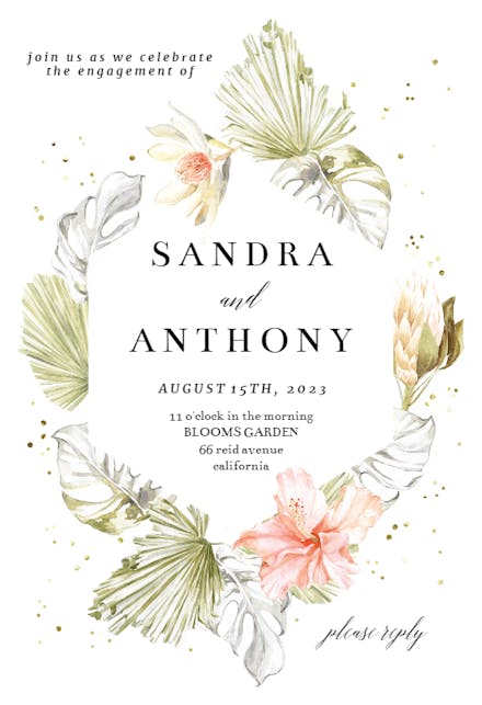 African Nature Frame - Engagement Party Invitation