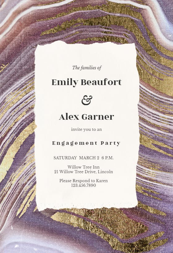 Agate rock - engagement party invitation