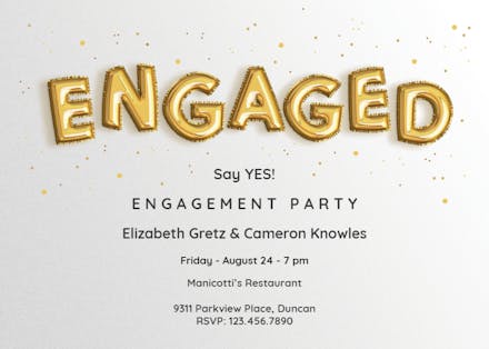Alphabet Balloons - Engagement Party Invitation