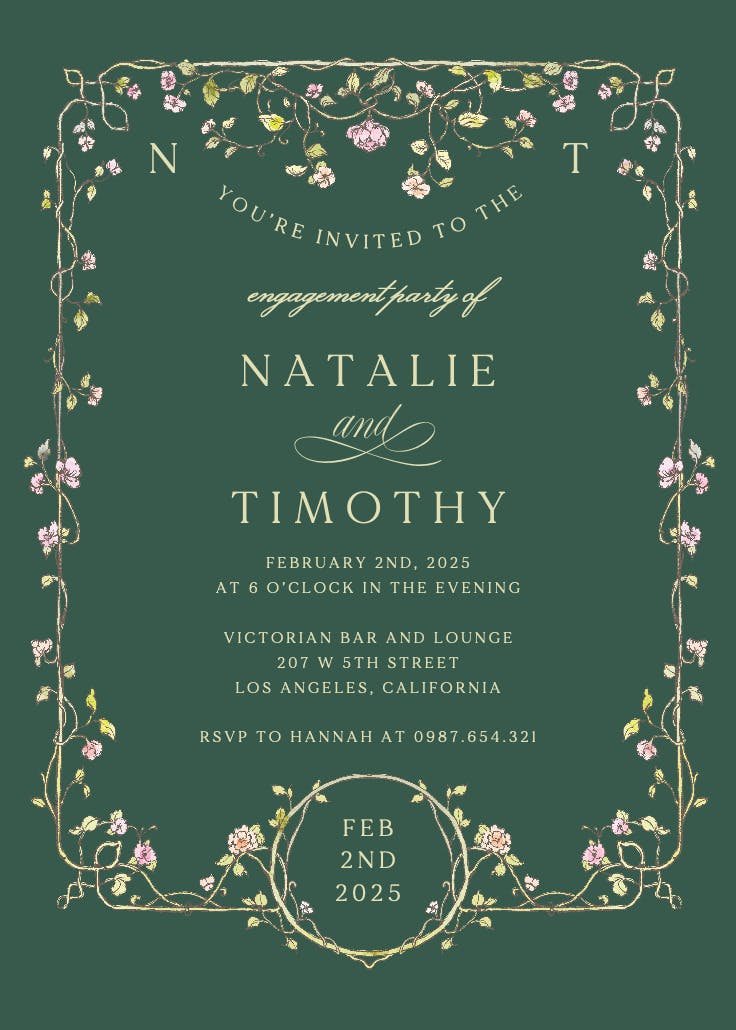 And they lived… - engagement party invitation