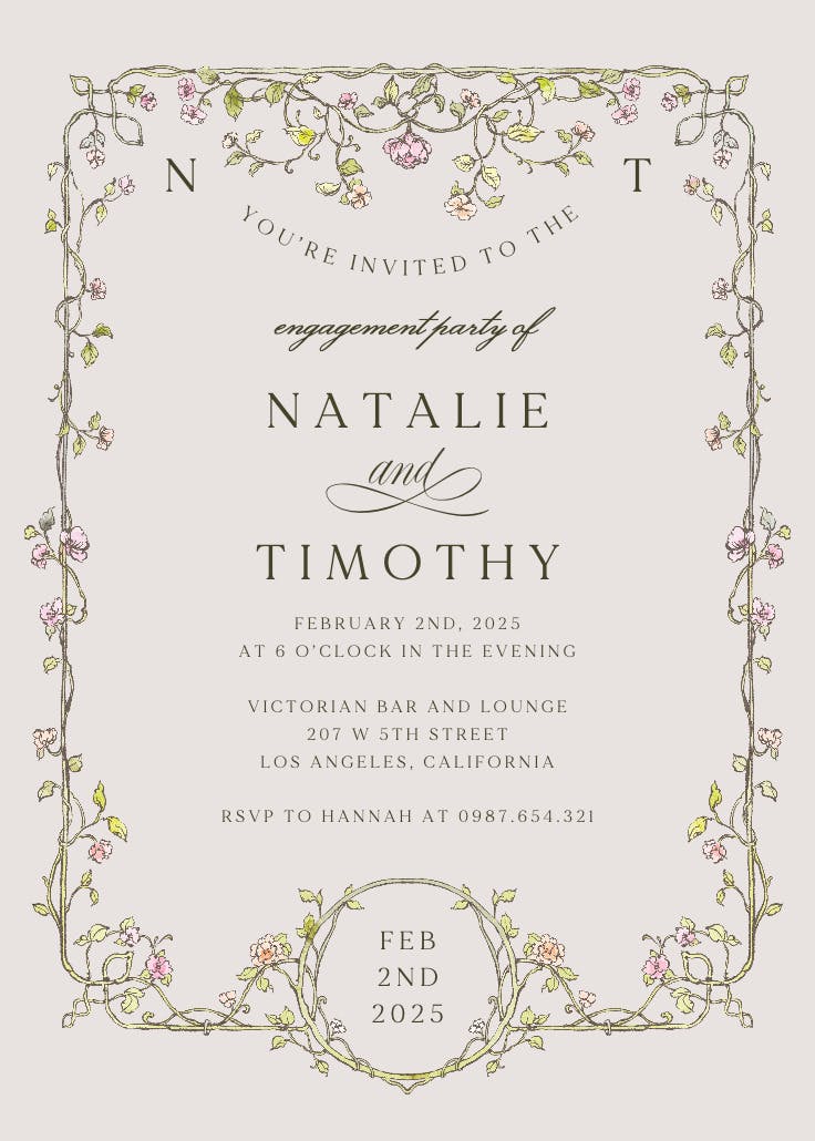 And they lived… - engagement party invitation