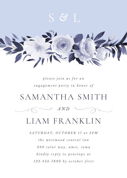 Antoiniette florals - engagement party invitation