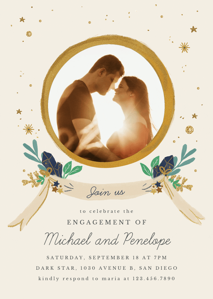 Around stars - printable party invitation