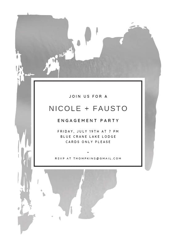 Artsy brush - engagement party invitation