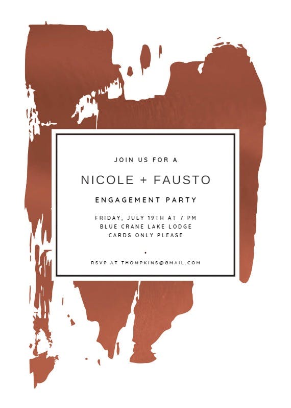 Artsy brush - engagement party invitation