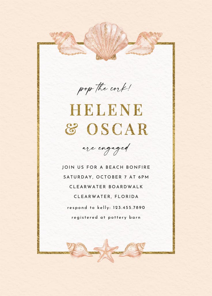 Beachside bonfire - invitation