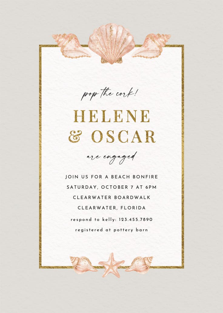 Beachside bonfire - invitation